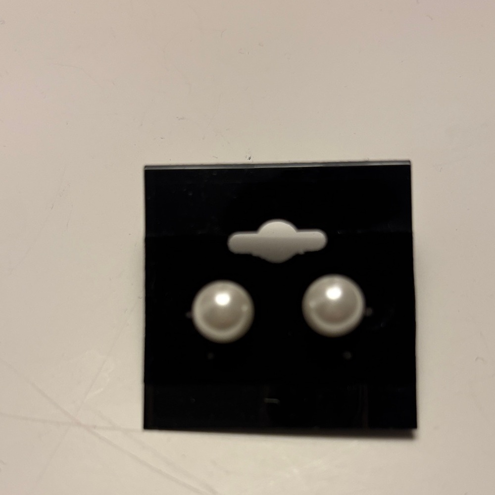 Classic White Pearl Stud Earrings